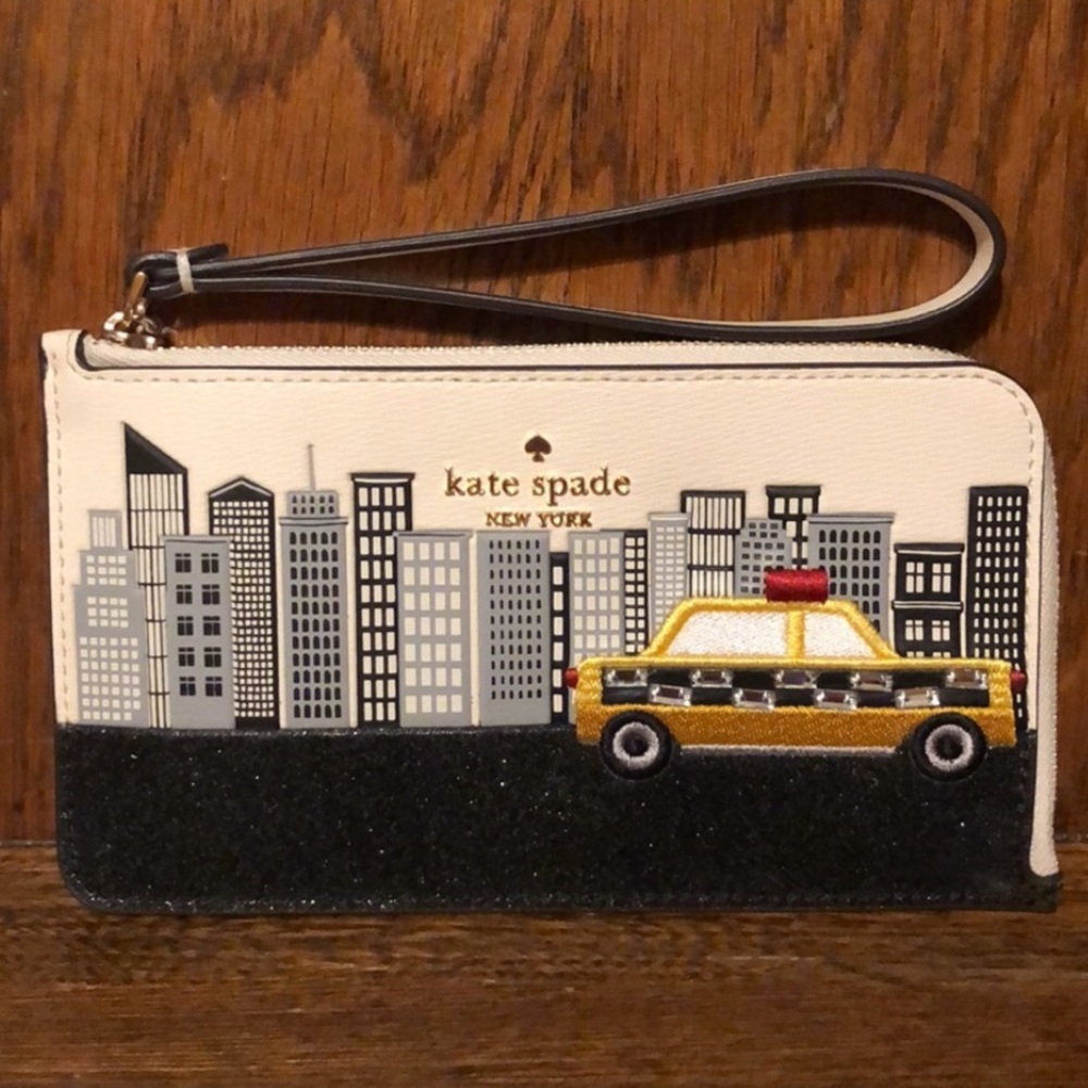 NWT-Kate Spade-SET-NYC/Big Apple Taxi Cab-Mini Camera Bag & L-Zip Wristlet-$428 - Picture 12 of 16